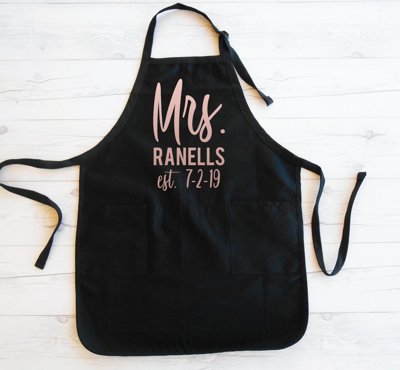 Mrs. Last Name Apron / Cute Bridal Shower Gift / Custom Apron Etsy