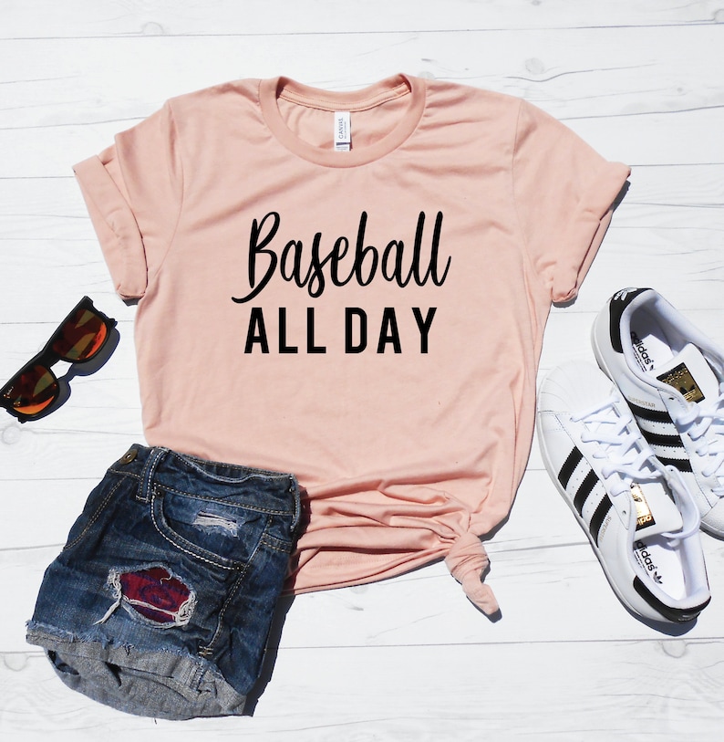 Baseball All Day Cute Baseball Shirt Baseball Tee Unisex Etsy