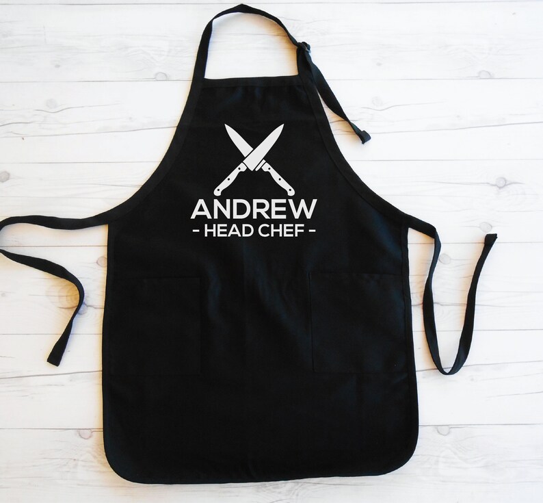 Head Chef Apron Custom Mens Apron Personalized Apron Dad Etsy