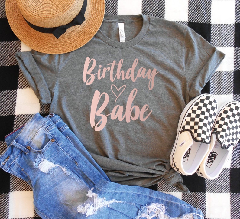 Birthday Babe Shirt Birthday T-Shirt Birthday Babe Tee Cute Birthday Shirt Birthday Party Tee Unisex Fit XS-4XL Sizes Peach image 2