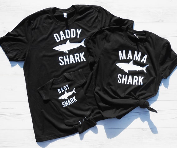 mommy and daddy shark shirts