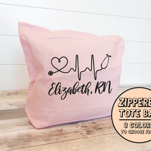 Nurse gift, Gift for nurse, graduation gift, nurse graduation gift, doctor gift, nurse, tote, tote bag, personalized nurse gift zippered image 2