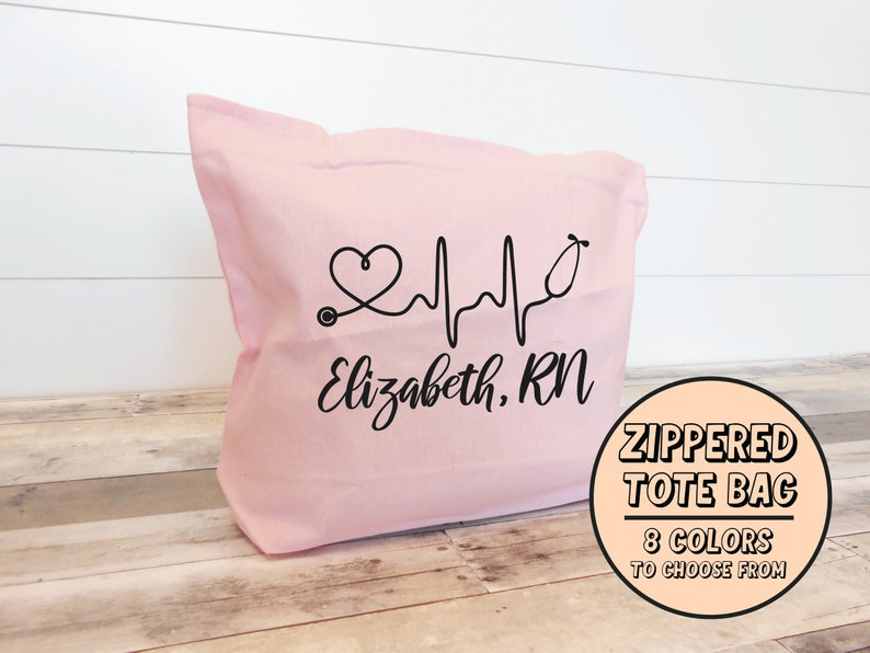 Nurse gift, Gift for nurse, graduation gift, nurse graduation gift, doctor gift, nurse, tote, tote bag, personalized nurse gift zippered image 2