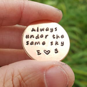 Always under the same sky, Gift for deployment, Husband Gift, Deployment Coin, Long Distance Gift, Military Deployment, Deployment Token
