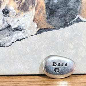 Personalized Pet Memorial Pocket Charm: Hand Stamped Pewter Remembrance