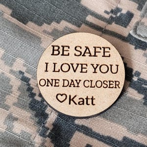 Personalized Deployment Pocket Coin • Engraved Military Love Token • Custom Gift for Soldier, Military Spouse, Deployment Keepsake