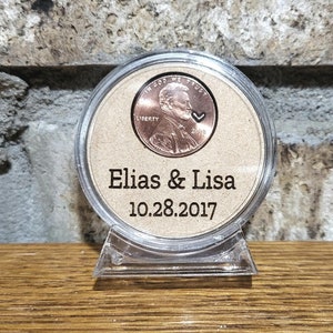 Personalized Anniversary Gift for Men, Penny Desk Accessory Gift, Traditional Copper 7th Anniversary For Him/Her. Husband gifts.