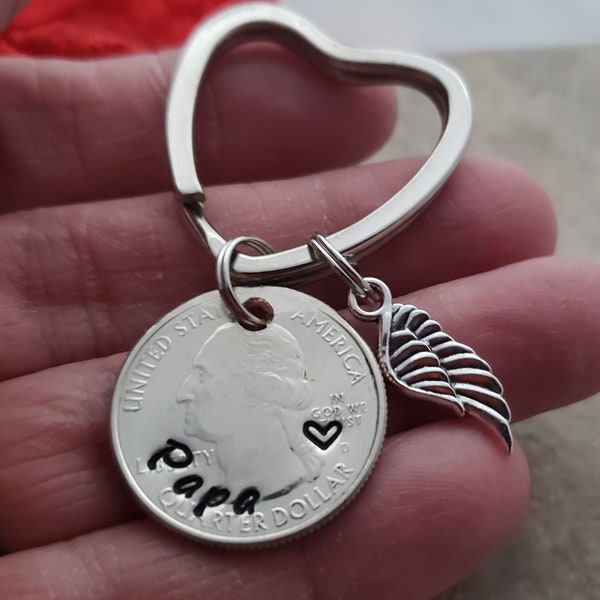 Quarter From Heaven Keychain, Memorial Keychain, Loss Of Loved One, Remembrance Gifts, Death Of Family Member, Loss Of Dad