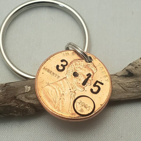 Sobriety Anniversary gift for him, Penny Keychain, Sobriety Date Keychain, Sobriety Gifts For Men, AA Sobriety Gifts, Recovery Coin, 