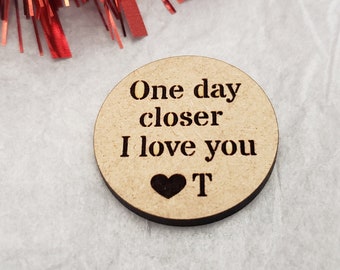 Deployment Gift – One Day Closer Personalized Pocket Coin – Custom Military Keepsake – Deployment Countdown – Military Boyfriend/Husband
