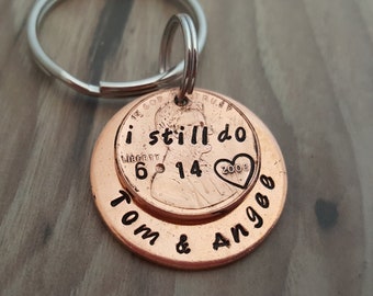 I still do Husband Gifts Personalized 1st Anniversary Gifts For Men Penny Jewelry 7 Years Gift HandStamped Couples gift for Him/Her gift