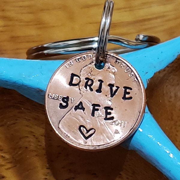 Drive safe penny keychain, Truck Driver Gift, Trucker Gift, Semi Truck Driver, Truckers Key Ring, Semi Driver, Trucking Daddy, Husband Gift