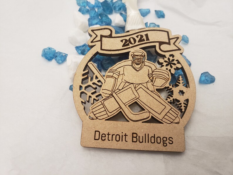 Personalized Ice Hockey Goalie Ornament Custom Name Jersey Etsy