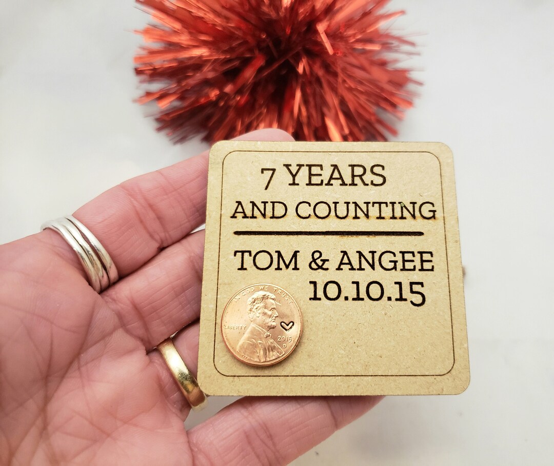 Personalized Copper Anniversary Gift, Copper Coin 7 Year Anniversary
