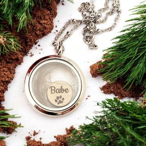 Personalized Pet Memorial Locket, Custom Fur Keepsake Necklace. Dog, cat, horse, rabbit 画像 3