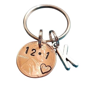 Hand Stamped Sobriety Penny Keychain: Personalized AA Gift