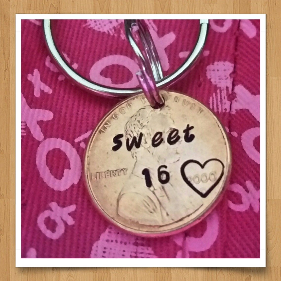 Sweet 16 keychain custom gift 16th birthday penny keychain Etsy