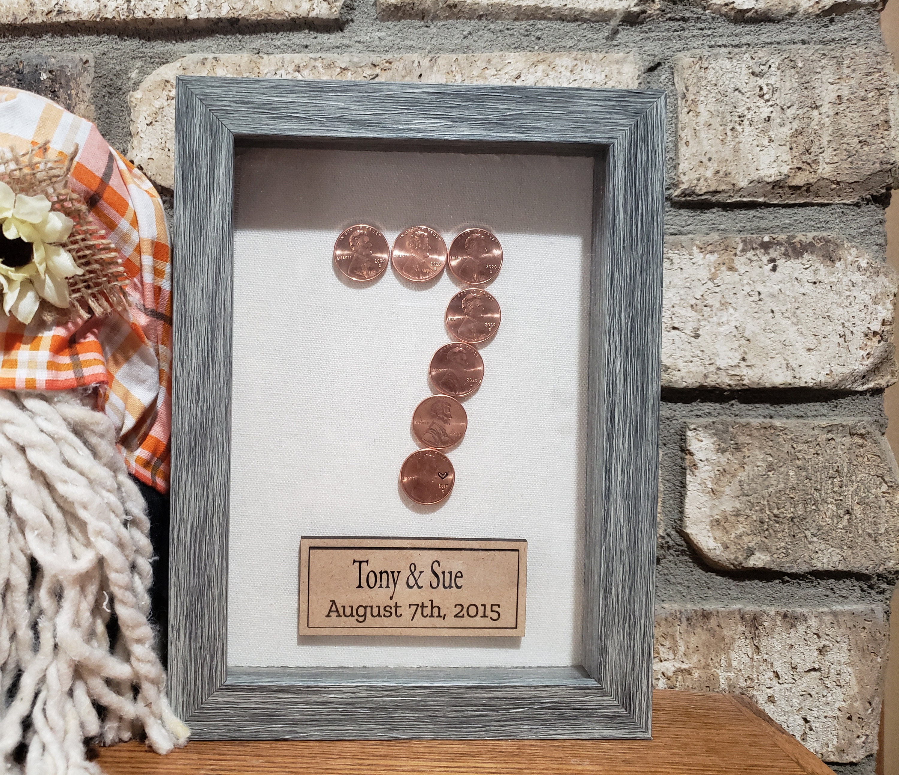  Personalized Names 7 Year Copper Anniversary Gifts for Him or  Her, 7th Wool Wedding Anniversary Gifts for Husband Wife Couple, Custom  Wooden Ornament for Christmas Tree, Cute Wood Decorations : Handmade