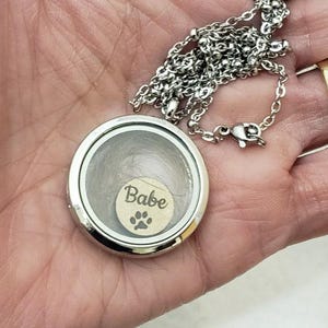 Personalized Pet Memorial Locket, Custom Fur Keepsake Necklace. Dog, cat, horse, rabbit 画像 5