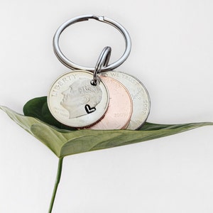 16th Anniversary Keychain, 16 Year Anniversary Gift for Men,  Couples Gift, Anniversary Gift for Husband, Gift for Wife, heart stamp.