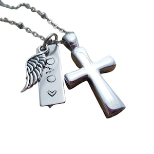 Personalized Cross Urn Necklace: Cremation Jewelry, Memorial Gift