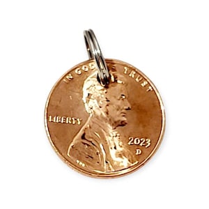 Lucky Penny Coin Charm. Penny Necklace Pendant Charm, Bracelet Charm, Birth Year Charm, Anniversary Charm. Graduation Gift. Good luck Penny