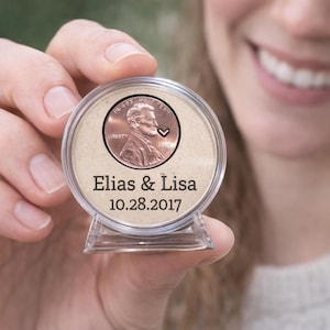 Personalized Anniversary Gift for Men, Penny Desk Accessory Gift, Traditional Copper 7th Anniversary For Him/Her. Husband gifts.