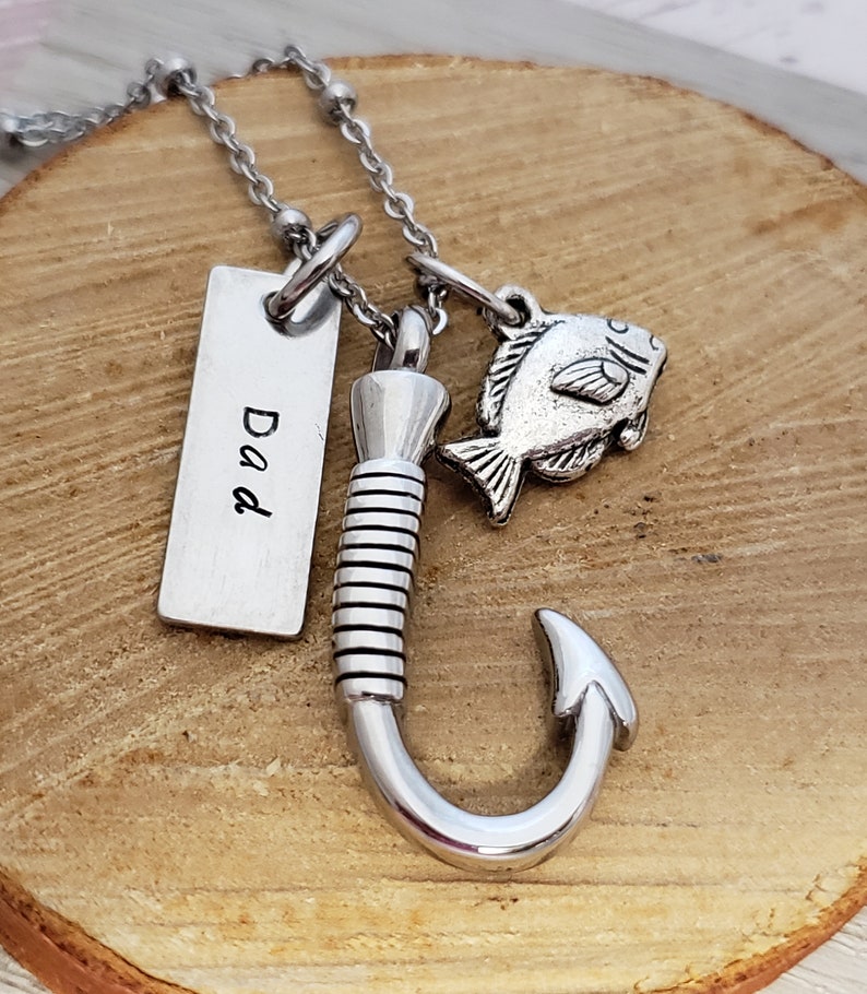 Fish Hook Urn Necklace Cremation Jewelry Necklace For