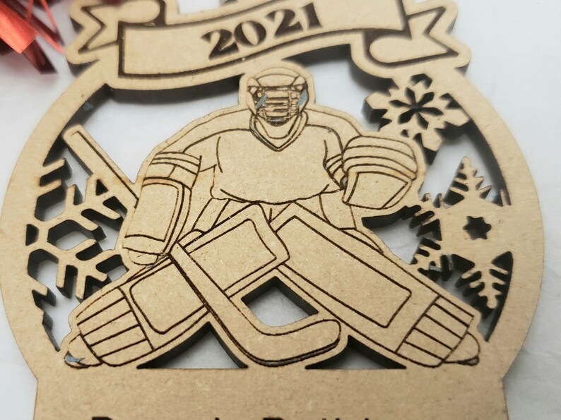 Personalized Ice Hockey Goalie Ornament Custom Name Jersey Etsy