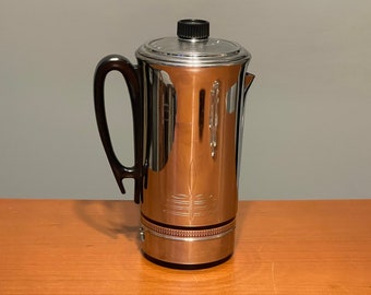 Percolator Coffee Pot Universal 1950s Vintage 1960s Coffeematic Model 4450 Chrome Immersible Mid-Century Retro Flavor Selecter