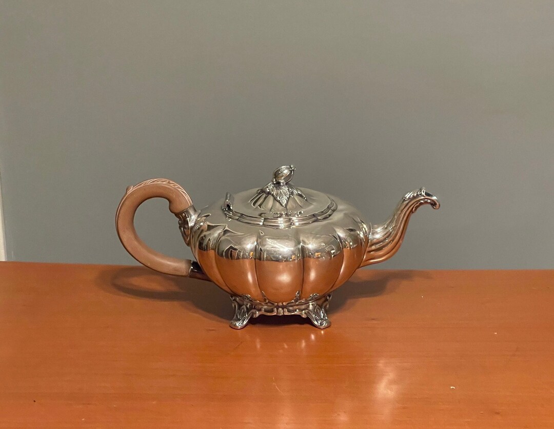 Silverplate Teapot Old English Melon Pattern Oneida Community Etsy