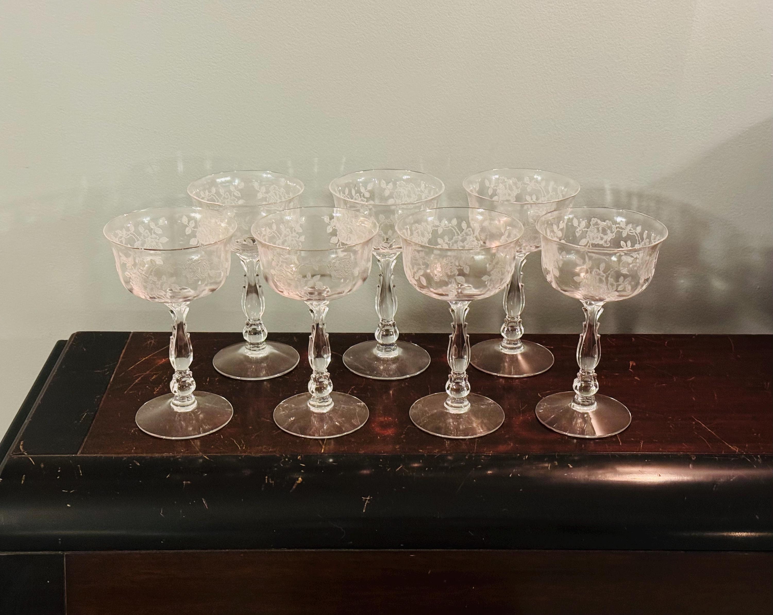 Etched set of 8 fostoria - Etsy 日本