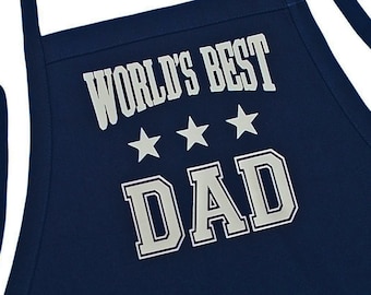 Mens Barbecue Aprons World's Best Dad Man Grilling Apron by CoolAprons, Fathers Day Gift Idea