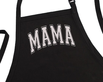 Mama Cooking Aprons For Women And Men, Black, Adjustable, Two Front Pockets, Funny Cute Kitchen Aprons