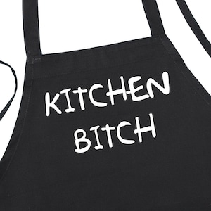 Kitchen Bitch Sexy Aprons For Men, Unique Aprons For Ladies, Novelty Black Aprons For Adults