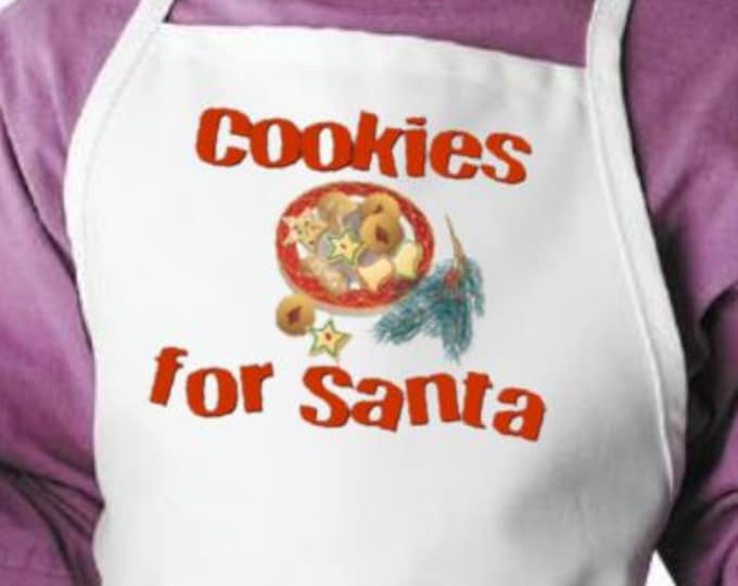 Kids Baking Apron Cookies For Santa, Holiday Aprons For Children, Child Apron Pattern