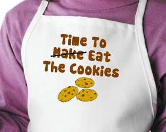 Child Apron Time To Make - Eat The Cookies For Kids Baking, Children's Cooking Apron