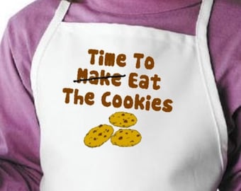 Kids Baking Aprons Time To Make - Eat The Cookies, Child Cooking Apron, Aprons For Children