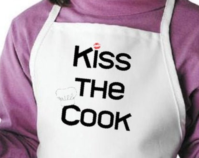 Cute Kids Apron Kiss The Cook Child Kitchen Aprons, Child Apron Pattern, Children's Gift Idea