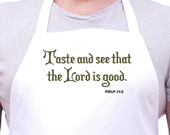 Christian Apron Taste and see that the Lord is good Church Aprons