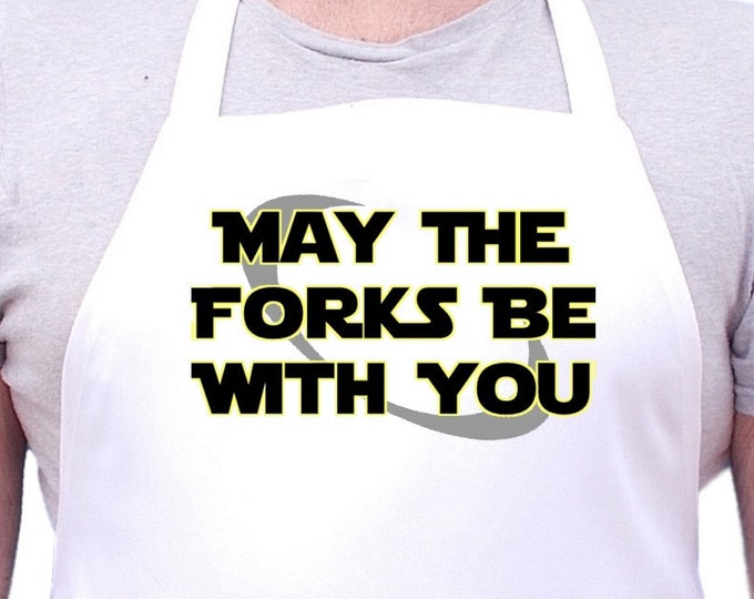 May The Forks Be With You Funny Cooking Aprons, Star Wars Gift Idea