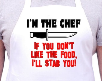 Funny White Cooking Apron I'm The Chef Aprons With Attitude, Humorous Cooking Aprons