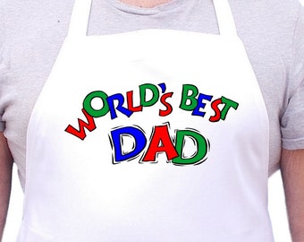 Kitchen Aprons for Men World's Best Dad Fathers Day Apron Ideas by CoolAprons