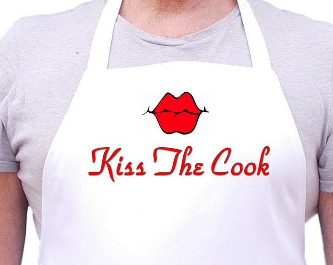 Kiss The Cook Aprons Funny Chef Aprons For Men And Women Cooking In