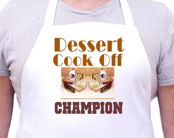 White Bib Apron Dessert Cook Off Champion Prize Winning Gift