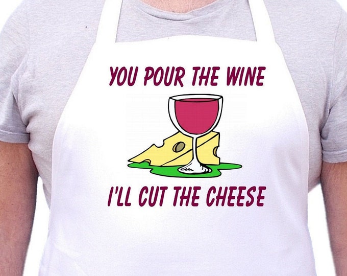 White Chef Apron You Pour The Wine Funny Cooking Aprons