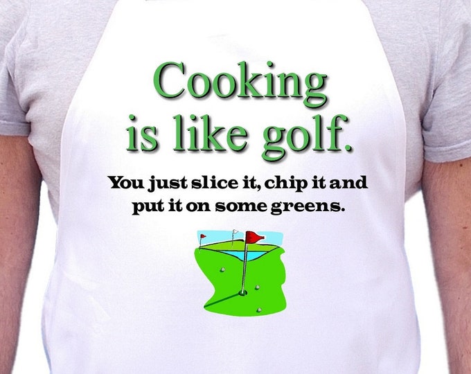 Funny Novelty Aprons Golfing Gift Ideas Cooking Is Like Golf, Golfers Chef Apron