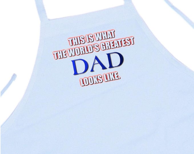 Chef Aprons For Men World's Greatest Dad Novelty Cooking Apron by CoolAprons