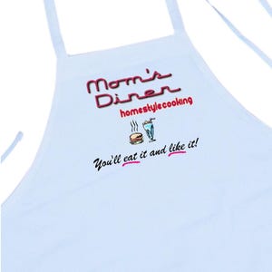 Funny Aprons For Women Mom&#39;s Diner Cute Kitchen Apron, Mother&#39;s Day Gift Idea, White Cooking Aprons