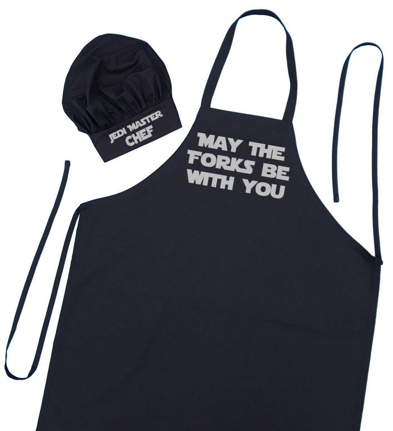 thumbnail image 2 of CoolChefHats Star Wars May The Forks Be With You Kitchen Chef Hat – Unisex, White Polyester, One Size 2 of 4